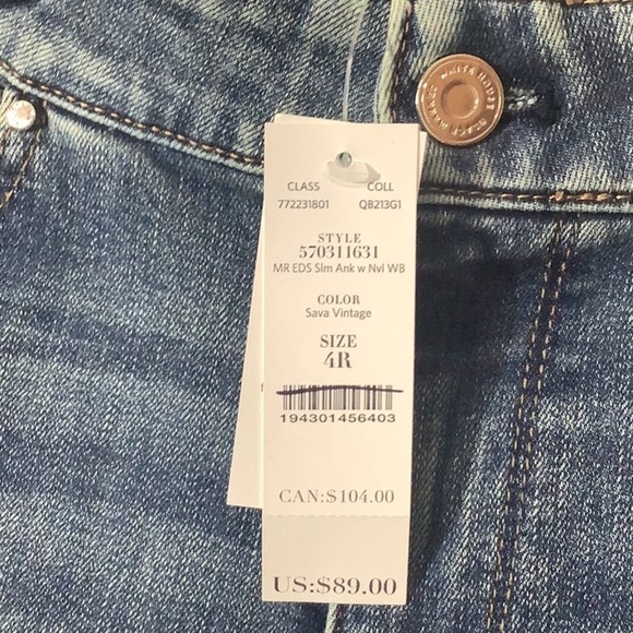 WHBM NEW - Sz 4 - the everyday soft - Mid Rise - slim ankle Jeans - Picture 8 of 8